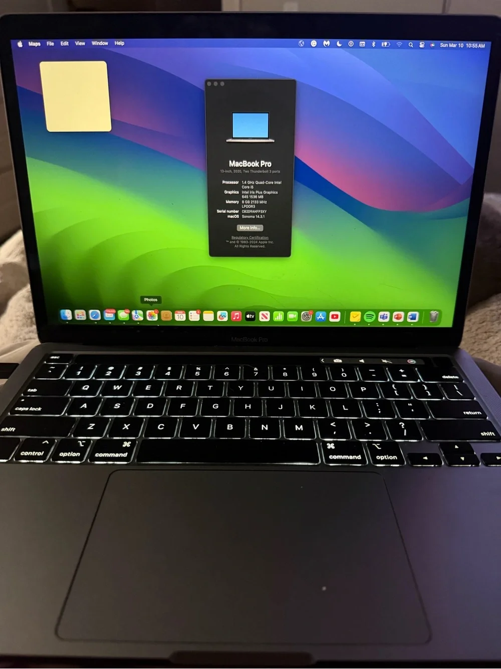Apple MacBook Pro 13in 2020 laptop